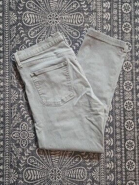 Uniqlo Straight Crop Jeans Light Olive Gray
